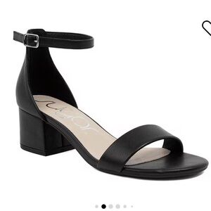 NWB - Sugar Noelle 7 Black Micro Ankle Strap Block Heels- 10